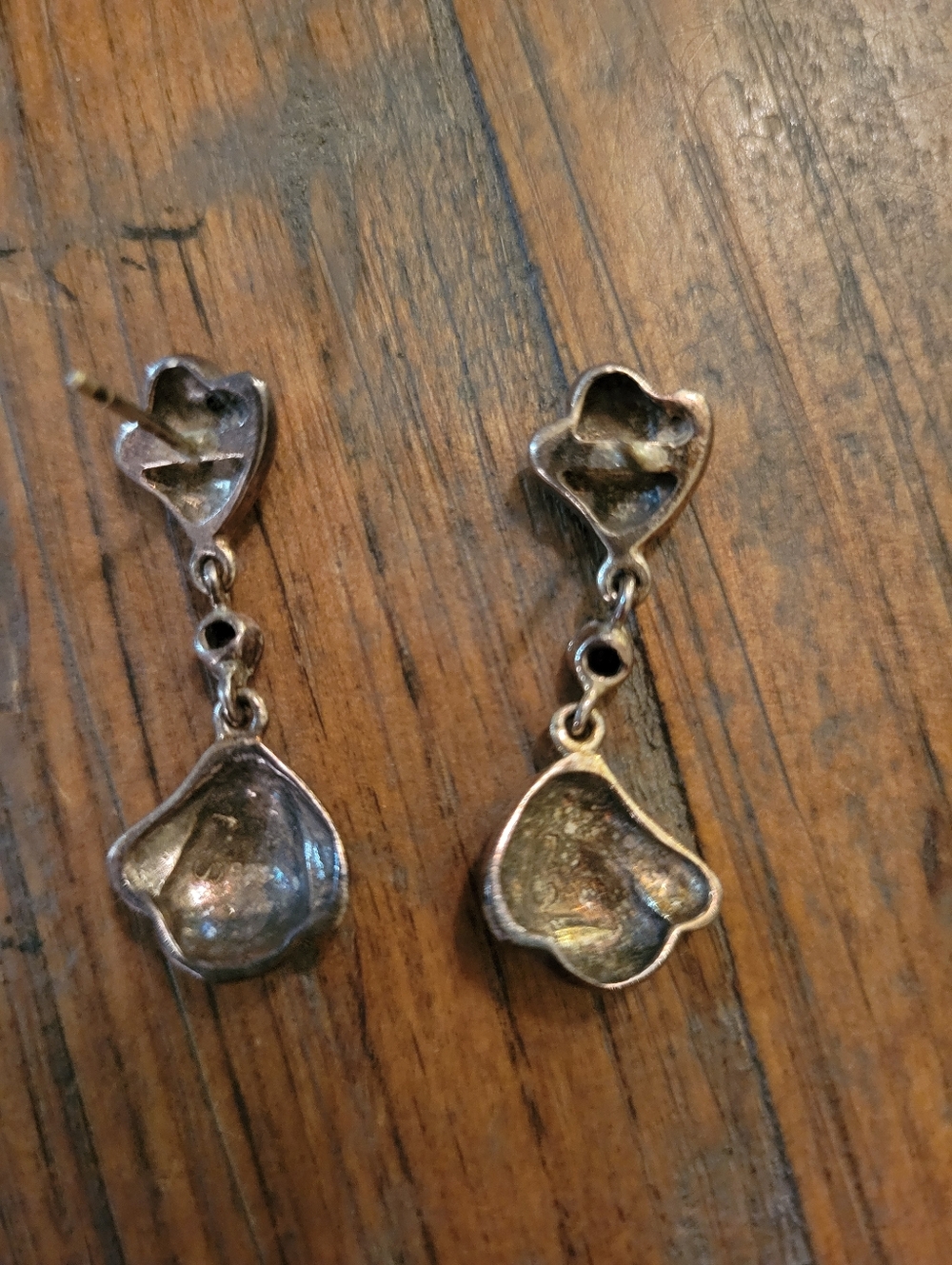 Vintage Sterling Silver & Marcasite Dangle Earrings - Picture 5 of 6